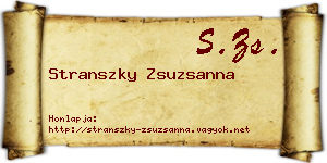 Stranszky Zsuzsanna névjegykártya
