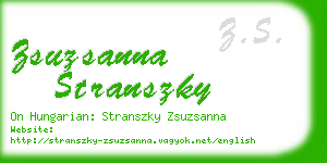 zsuzsanna stranszky business card